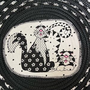 Black & White Cat Design Rope Bowl